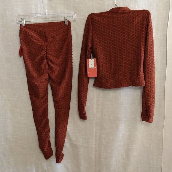 Brazilian leggings and crop jacket set honeycomb style size small - Picture 3 of 15